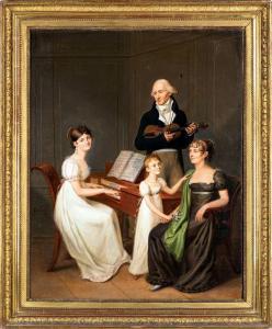 CLESS Jean Henri,Ritratto di famiglia - Lezione di musica,1807,Casa d'Aste Arcadia 2023-10-25