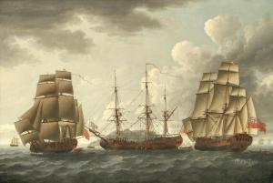 CLEVELEY John I 1712-1777,H.M.S. Tryall in three positions off Antigua,1764,Bonhams GB 2018-10-17