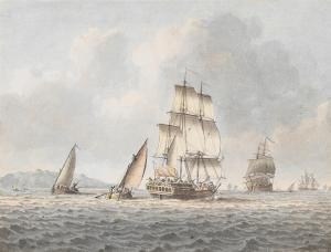 CLEVELEY John II 1747-1786,A British frigate and other shipping off the coast,Bonhams GB 2024-04-24