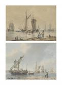 CLEVELEY Robert 1747-1809,Figures conversing on the shore with Dutch barges ,Christie's 2012-05-23