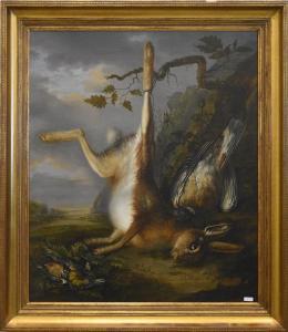 CLEVENBERGH Charles Antoine 1755-1810,Nature morte au lièvre,Rops BE 2020-08-23