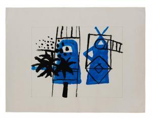 CLIFFE Henry 1919-1983,Abstract composition in blue, and black,Rosebery's GB 2024-03-12