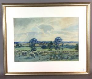 CLIFFORD H.P 1900-1900,Sheep grazing before farm buildings,20th century,Halls GB 2018-05-02