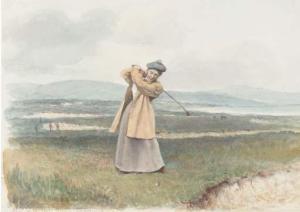 CLIFFORD Henry 1821-1905,Alice on the links, Brora Sutherland,Christie's GB 2004-07-08