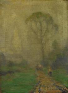 CLIFFORD HUFFINGTON John 1864-1929,Misty Path with Figure,Skinner US 2011-04-13