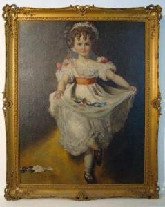 CLIFTON Rbt,Portrait of a young Victorian girl with bonnet and flowing dress,Dickins GB 2009-09-12