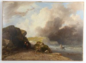CLINT George,view of Hastings from White Rock with figures pull,Burstow and Hewett 2022-07-21