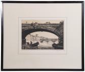 Cliverd Graham 1883-1959,View of the Ponte Vecchio from Ponte Santa Trinita,Leonard Joel 2018-12-10