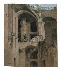 CLOSSON Gilles François,The interior arcades of the Colosseum with two fig,Christie's 2019-10-29