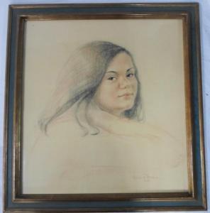 CLOUET DES PESRUCHES Valentine 1900-1900,Portrait de jeune fille,Pays de Fayence FR 2014-03-09