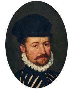 CLOUET Francois,Portrait of a gentleman with a collar and black ha,Uppsala Auction 2023-12-12