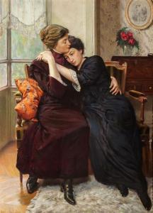 CLOVIS FRANCOIS Auguste Didier 1858-1900,A Consoling Mother,Weschler's US 2020-03-13