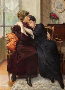 CLOVIS FRANCOIS Auguste Didier 1858-1900,A Consoling Mother,Weschler's US 2019-05-10