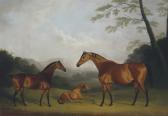 CLOWES Daniel 1774-1829,Mares and a foal in a landscape,1818,Christie's GB 2008-05-23