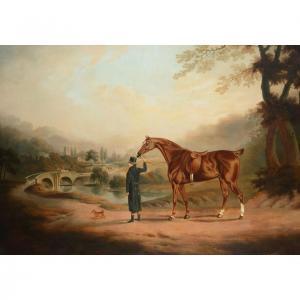 CLOWES Daniel 1774-1829,Mr. Rutson's Favourite Hunter, 'Pat' With a Groom ,1824,Dreweatts 2019-04-03