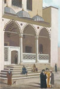CLUSERET Gustave paul 1823-1900,Arabs outside the Suleyman Mosque, Istanbul,Christie's GB 2004-07-01