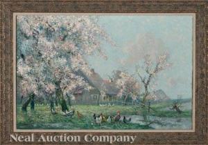 CLUSMANN William 1859-1927,Springtime on the Farm,Neal Auction Company US 2020-11-22