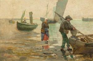 CLUSMANN William 1859-1927,The Fisherman's Start,Hindman US 2020-05-22