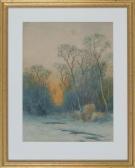 CLUSMANN William 1859-1927,Winter sunset over a brook,Eldred's US 2017-11-02