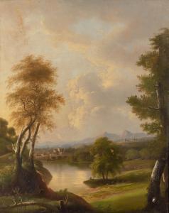 COATES Edmund C 1816-1871,Landscape with a River Flanked by Trees,1850,William Doyle US 2023-05-03