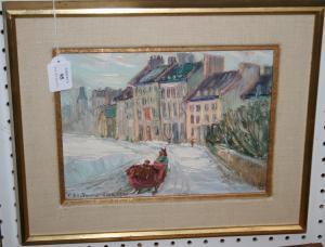 COATES Lois Eastman,Sleigh on a Snowy Street,Tooveys Auction GB 2012-04-16