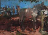 COATES Tom 1941-2023,A grazing horse with onlookers,Mallams GB 2017-10-18
