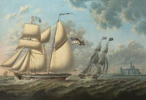 COATES William,the schooner 'guard' and the snow 'chase' off elsi,1758,Sotheby's 2004-09-14