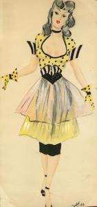COBB Ronald 1907-1977,costume design of a Murray's Cabaret Club showgirl,1952,Bonhams GB 2021-02-23