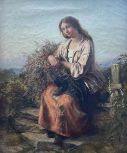 COBBETT Edward John 1815-1899,Young Woman Gathering Heather,David Duggleby Limited GB 2023-12-08