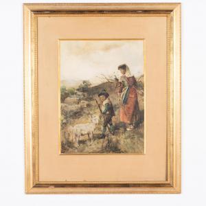 COBIANCHI Iginio 1880-1901,Contadina con bambino in campagna,Wannenes Art Auctions IT 2021-06-10