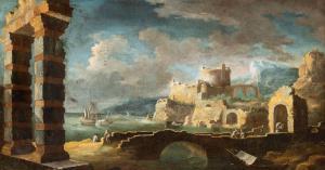 COCCORANTE Leonardo 1680-1750,Capriccio con porto e rovine,Bertolami Fine Arts IT 2024-04-18