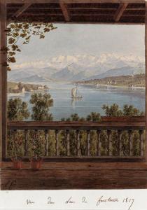COCHELET Louise 1800-1800,View of Lake Constance,1817,Christie's GB 1999-07-06