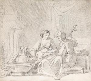 COCHIN Charles Nicolas II 1715-1790,Figures bathing a child in an interior,Bonhams GB 2018-04-25
