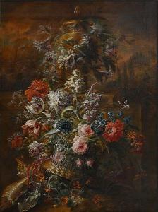 COCLERS Jean Georges Christ. 1715-1751,Panier de fleurs,Hotel Des Ventes Mosan BE 2020-03-11
