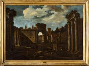 CODAZZI Nicolo Viviani 1648-1693,Veduta architettonica di fantasia con Arco di Tit,Dams Casa d'Aste 2018-02-25