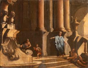 CODAZZI Viviano,Consesso di filosofi sulla scalinata di un tempio,Gliubich Casa d'Aste 2023-12-19