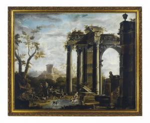 CODDAZI Vivianno,Travellers in a landscape by classical ruins,Christie's GB 2012-02-28