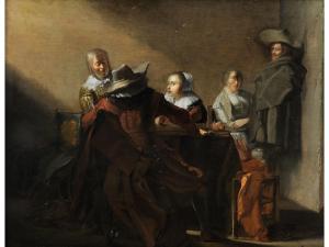 CODDE Pieter Jacobsz 1599-1678,INTERIEUR MIT ELEGANTER GESELLSCHAFT AN EINEM TISC,Hampel 2023-09-28