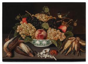 CODINO Francesco 1590-1624,Still life of grapes, pears, and a peach in a porc,Sotheby's 2023-05-25