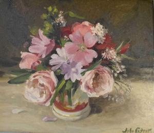 CODNER John Whitlock 1913-2008,Still life - 'Lavatera of Pink Roses,Clevedon Salerooms GB 2022-07-21