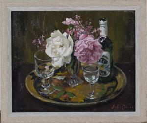 CODNER John Whitlock 1913-2008,Still Life with Roses and Bottle,1988,Tooveys Auction GB 2019-06-19