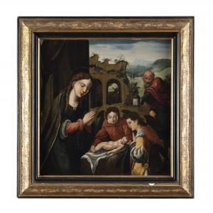COECKE VAN AELST Pieter I 1502-1550,Sacra Famiglia con angeli ador,Bolli&Romiti Casa d'Aste in Roma 2024-04-18