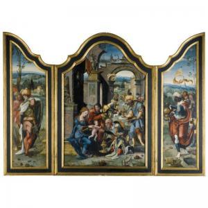 COECKE VAN AELST Pieter I,Triptych Representing The Adoration Of The Magi,1530,Sotheby's 2006-07-06
