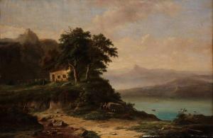 COENE J 1800-1800,Lac dans un paysage montagneux,1869,Campo & Campo BE 2019-05-28