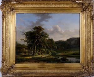 COENE Jean Baptiste 1805-1850,Paysage animé avec rivière.,Galerie Moderne BE 2023-01-23