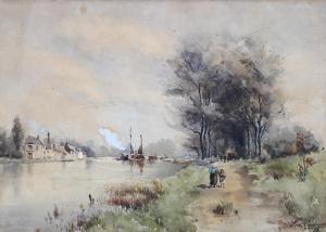 COENRAETS Ferdinand 1860-1939,Dutch river scene,Burstow and Hewett GB 2023-08-31