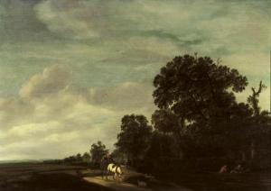 COERT Jacobus 1663,A wooded landscape with travellers in a horse-draw,Christie's GB 2007-05-09