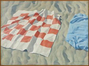 COES RUFUS 1940,Towels on the Beach,1984,Clars Auction Gallery US 2022-12-17