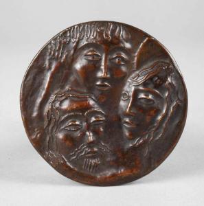 COESTER Otto 1902-1990,Bronzeplakette Heilige Dreifaltigkeit,Mehlis DE 2017-08-24