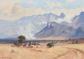 COETZER Willem Hermanus 1900-1983,Landscape with Farmstead and Mountains,1956,Strauss Co. 2017-06-05